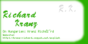 richard kranz business card